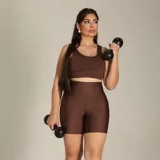 Conjunto Academia Feminino top e short leg Fitness