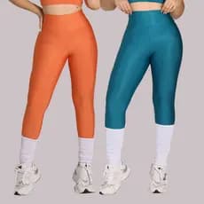 Kit 2 Calça Legging de Cintura Alta para Academia Feminina Esportiva  Modeladora