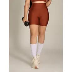 Shorts Fitnees Cintura Alta Zero Transparencia Modelador