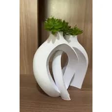 Vaso Mônaco Duplo Moderno Decorativo 20cm- Par de Vasos Elegantes para Sala, Mesa e Decoração Estilo Nórdico/Minimalista