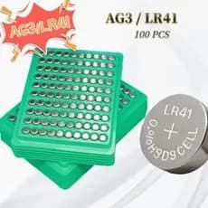 Bateria LR41/AG3 1.5V Bateria Botão Relógio Brinquedos Calculadoras Cartela 100 Unidades