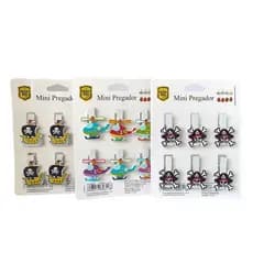 Mini Prendedores Madeira Decorado Kit com 6
