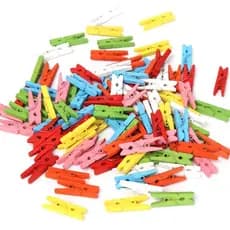 Kit de mini prendedores/pregadores de madeira colorido 2,5 cm