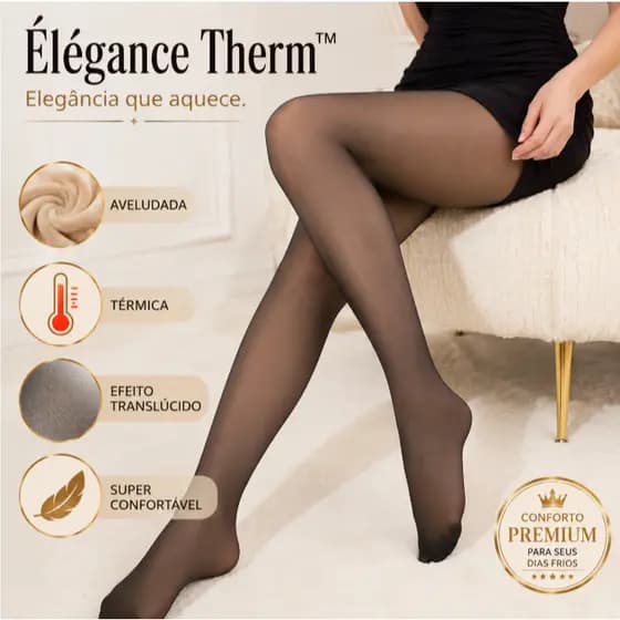 Meia Calça Térmica Feminina Translúcida Peluciada Inverno Efeito Transparente Quente Aveludada Élégance Therm™