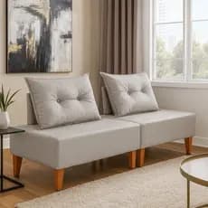 Sofá Retrátil 2 em 1 Modular Compacto p/ salas e áreas de espera 1,70x60 Veludo