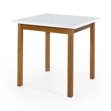 Mesa De Jantar Elisa 80x80cm Compacta Pés Madeira Maciça Tampo MDF 25mm