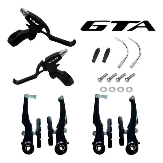 Freio V-brake Para Bicicleta Com Manete Alumínio Preto