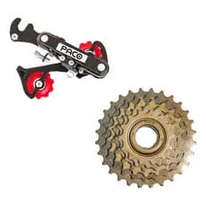Kit Câmbio 6v 18v Paco Gta + Roda Livre 6v Paco Bicicleta