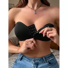 Sutiã Tomara Que Caia Fecho Frontal Bojo Removível Silicone Antiderrapante