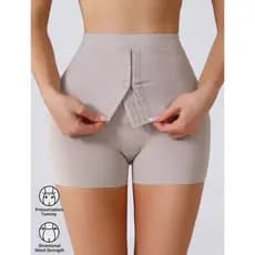 Short Cinta Modeladora Segunda Pele Fecho Em Colchete Empina Bumbum