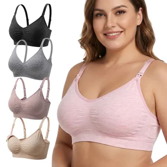 Kit 2 / 4 Unidades Sutiã Amamentação Plus Size Gestante Cores Neutras