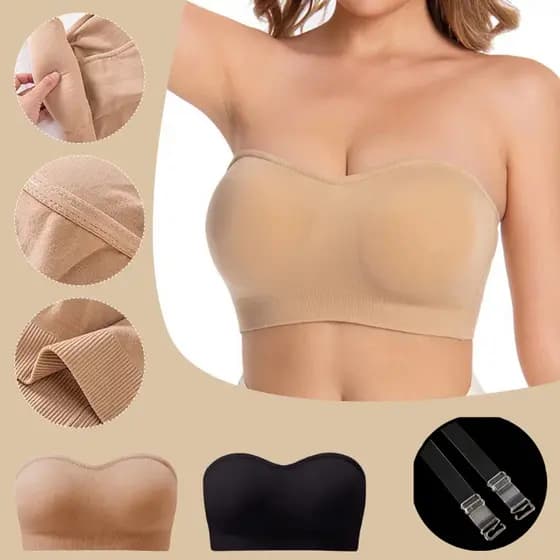 Sutiã Tomara Que Caia Bojo Removível Silicone Antiderrapante + 1 Par Alça Silicone Avulsa