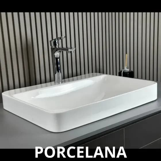 Cuba 60x48 Porcelana Louça Canadá Branco Brilhante com Válvula Click – Banheiro Lavabo
