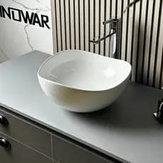 Cuba 38x38 Porcelana Louça Pia Orthak Branca com Válvula de Click Elegância para Seu Banheiro Lavabo