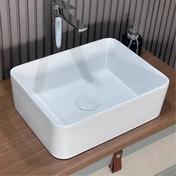 Cuba Modelo Fyory em Louça 40x30 COM ou SEM Válvula Click – Seu Banheiro Lavabo Com Elegância