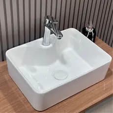 Cuba 40x30 de Porcelana Branca Deka Smart Baby Louça Sobrepor Retangular Banheiro e Lavabo