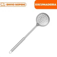 Escumadeira Em Aço Inox Cabo Tubular Arroz Grande Alimentos Inoxidável