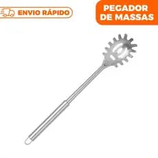 Pegador De Massa Macarrão Inox Grande Utensilio De Cozinha Cabo Tubular