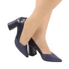 Scarpin Craquelado Feminino Sintético Salto Médio 7cm Confortável Social Lançamento