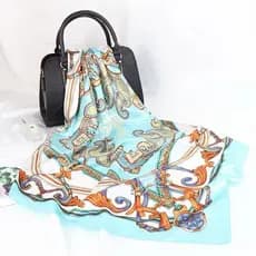 Lenço Cetim Seda Elegante Moda Bandana Feminina Moda Verão Estampas Aleatório
