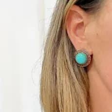 Brinco Feminino Boho Chick Vintage Pedra Estilo Grego Moda Mulher Elegante BR85