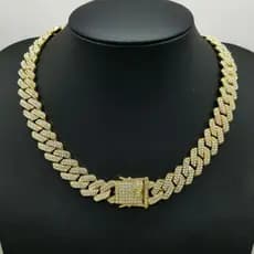 Corrente Cravejada ICE Cubano Ostentação  Luxo Zircônia Homem Mulher Moda Hip Hop