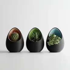 Vaso Decorativo em Formato de Ovo para Suculentas e Cactos