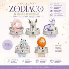 Chaveiro e Mini Escultura com Base Coleção Signos do Zodíaco