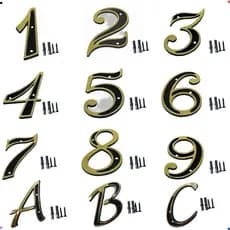 Números Letras Residenciais Casas Apto 0 A 9 A B C Dourado