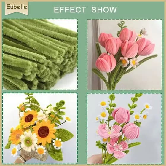 10 Pcs Fio Fuzz DIY Flor Chenille Hastes Para Torção Barra Buquê Raízes Material Criptografado