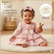 Roupas De Primavera/Outono manga longa vestido de bebê de para Festas Batizado e Passeios