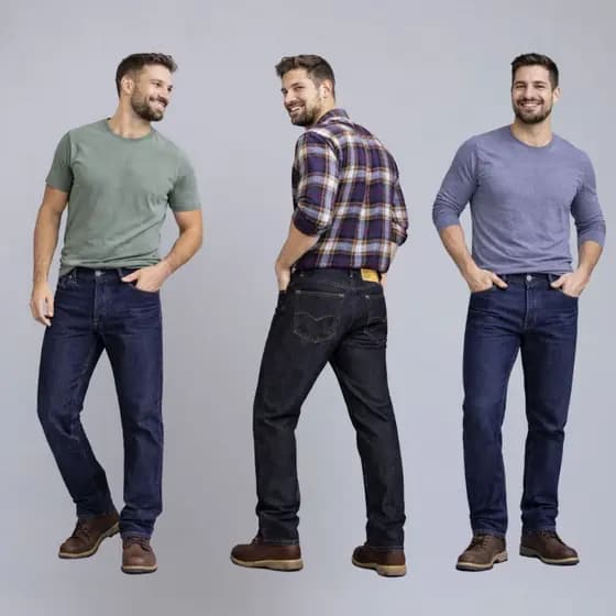 Kit 3 Calças Jeans Tradicional 100% Algodão Trabalho Pesado Plus Size