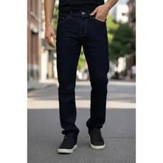 Calça Jeans Masculina Azul Escuro Tradicional  Trabalho Reforçada Plus Size