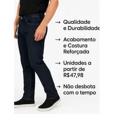 OFERTA Calça Jeans Preta Tradicional Trabalho ou Passeio Corte Reto