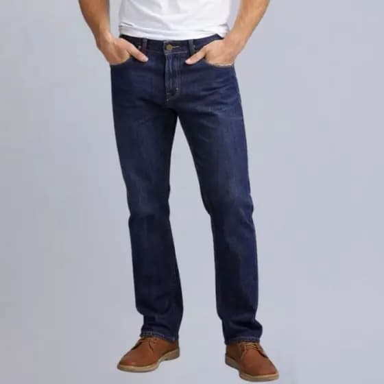 Calça Jeans Masculina Azul Tradicional Reta 100% Algodão Trabalho Pesado Plus Size