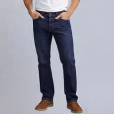 Calça Jeans Masculina Azul Tradicional Reta 100% Algodão Trabalho Pesado Plus Size