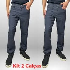 Kit 2 Calças jeans Masculina Tradicional Corte Reto Promoção Uniforme Plus Size Premium