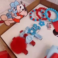 Laços Mônica e Sansão, presilha infantil turma da Mônica, tiara mônica, hair clips Sansão