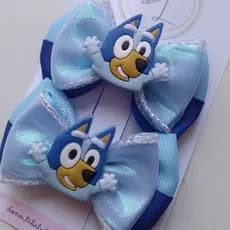Laço em par Bluey, presilha infantil Bluey, parzinhos de laços delicados