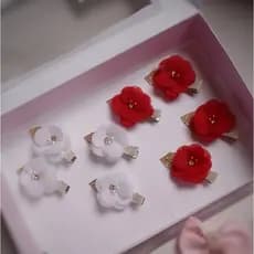 Presilha de flor, clips de florzinha, dupla de flor infantil, presilha infantil delicada