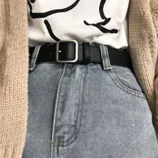 Cinto Feminino Moderno – Estilo Casual Versátil Para Jeans E Vestidos Com Fivela prata