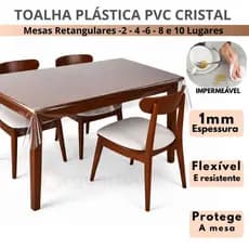 Toalha de Mesa Transparente PVC Cristal Premium 0,10mm | Impermeável Anti Mancha | Proteção para Mesa de Madeira