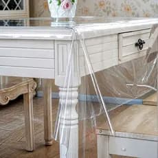Toalha de Mesa Transparente PVC Premium 0,10mm Antiderrapante Anti Mancha | Protege Madeira Várias Medidas
