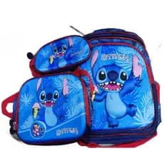 Kit Escolar Infantil Stitch + Angel – Mochila, Lancheira e Estojo MARVIS (3 peças)