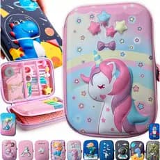 Estojo Escolar Infantil Grande com 2 Divisórias - Box Jumbo 3D Organizador