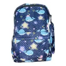 Mochila com estojo feminina com desenho de baleia