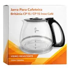 Jarra Britânia Cp15 Inox Vidro Resistente Com Tampa Preto