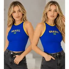 CAMISETA REGATA FEMININA COPA DO MUNDO BRASIL