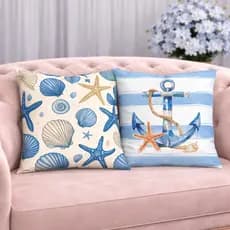 KIT 2 Capas Para Almofadas Decorativas de Luxo, Estilo Moderno Fundo do Mar Lar Amor Sublimadas 45x45