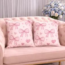 KIT 2 Capas Para Almofadas Decorativas de Luxo, Estilo Moderno Lacinhos Amor Sublimadas 45x45